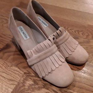 Steve Madden Kate Fringe Suede Block Heel Size 7.5 M